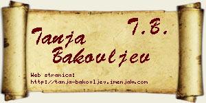 Tanja Bakovljev vizit kartica